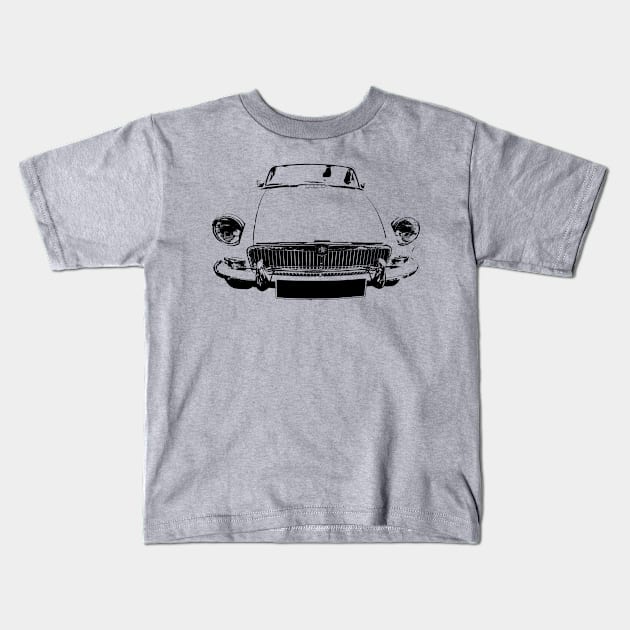 MGB 1970s classic car monoblock white Kids T-Shirt by soitwouldseem